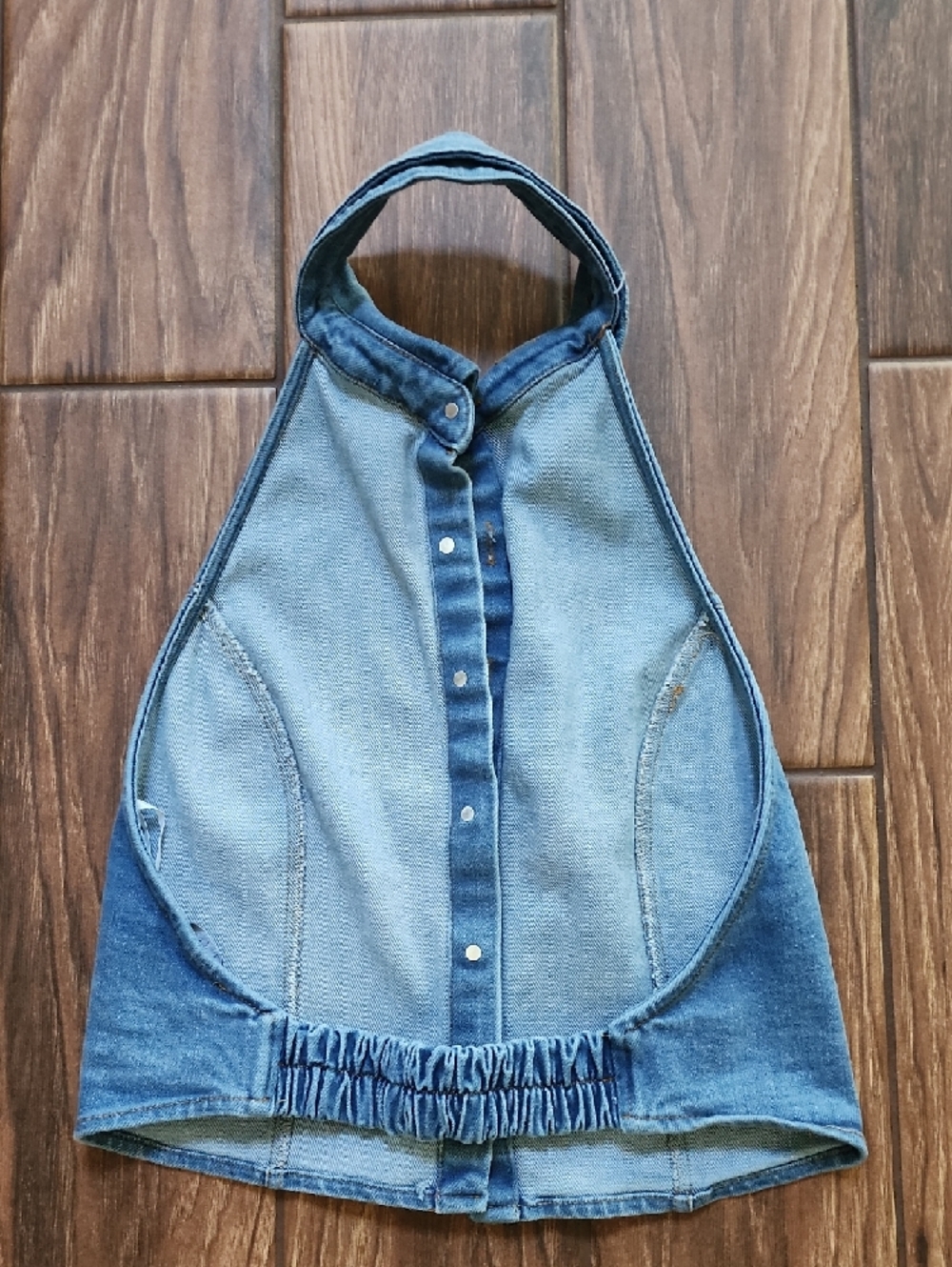 Lulu's Light Wash Denim Halter Top - Picture 3 of 3